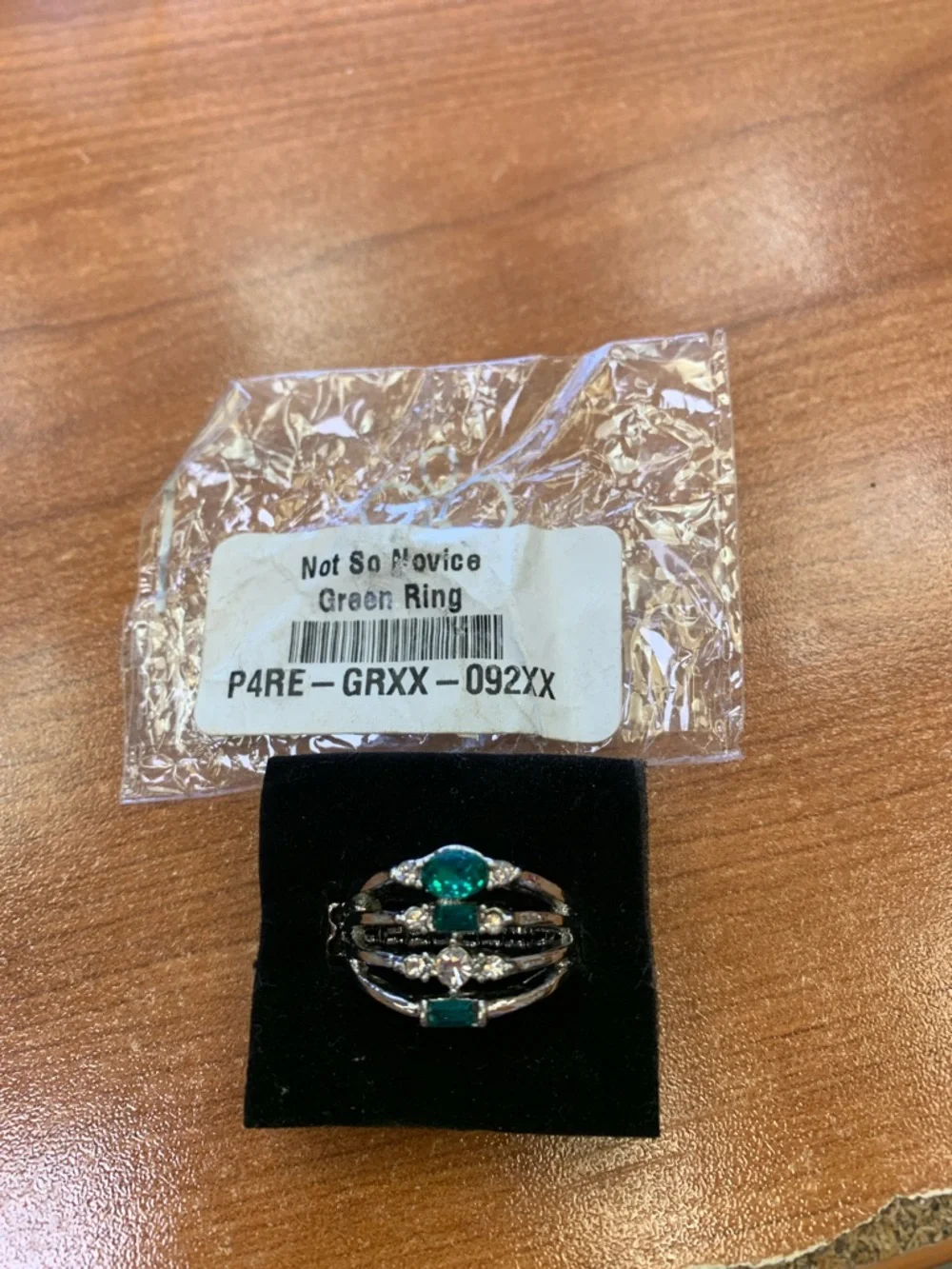 paparazzi Emerald-Tone Multi-Stone Silver Ring